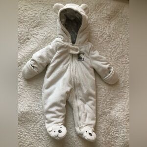 Simple White Bear Ears Footie